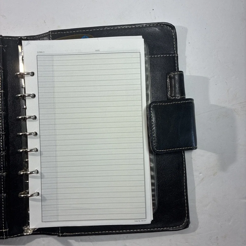 Franklin Covey Black Leather Planner 7 Ring Binder 7